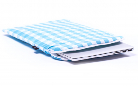Blue checkered Macbook Sleeve - Heavenly Delight